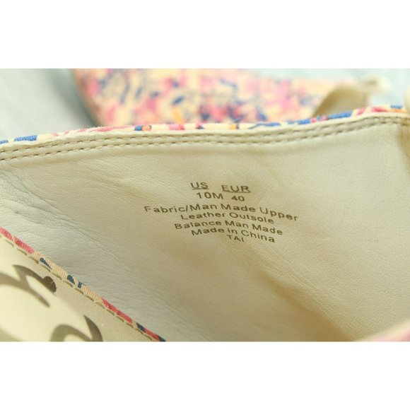 Sam Edelman Multicolor Canvas Slip On Flat Mules Sandals Size 10 M - Picture 7 of 9